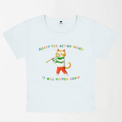 Sorry For Acting Weird Y2K Baby Tee