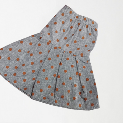 Brown Polka Girls Skirt