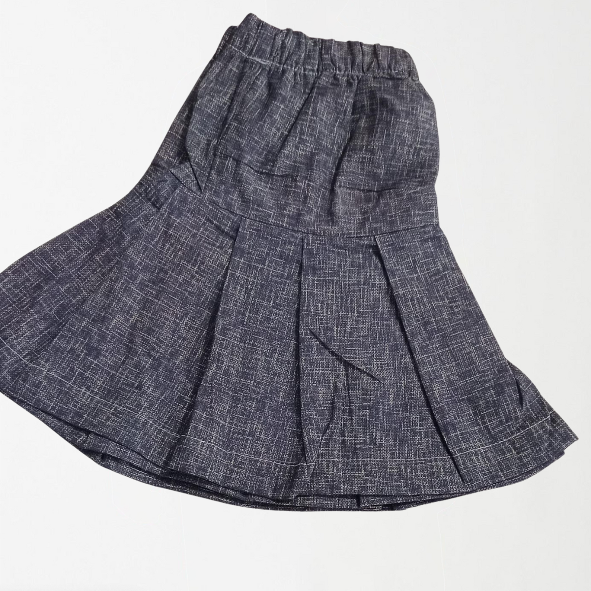 Charcoal Rough Lines Girls Skirt