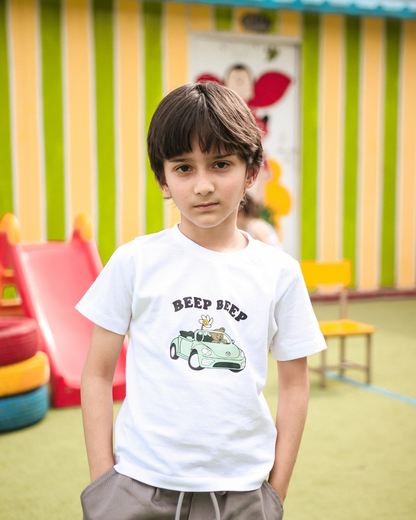 Beep Beep - White Unisex Kids T-Shirt