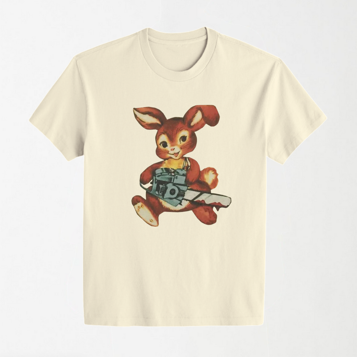 Chainsaw Bunny - Round Neck Unisex T Shirt