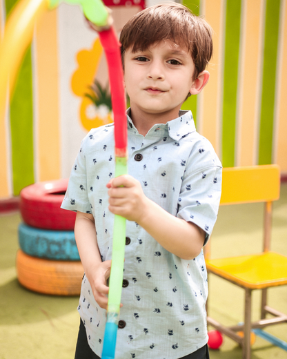 Beachy Short-Sleeves Boys Collared Shirt