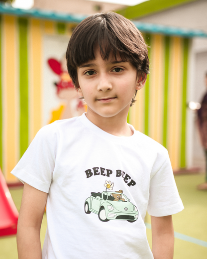 Beep Beep - White Unisex Kids T-Shirt