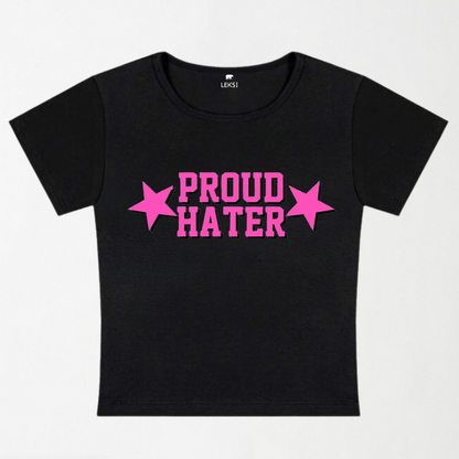 Proud Hater Y2K Baby Tee