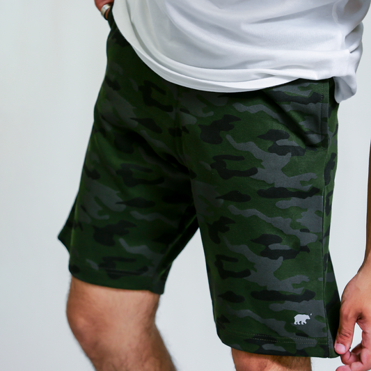 Dark Green Camo Shorts