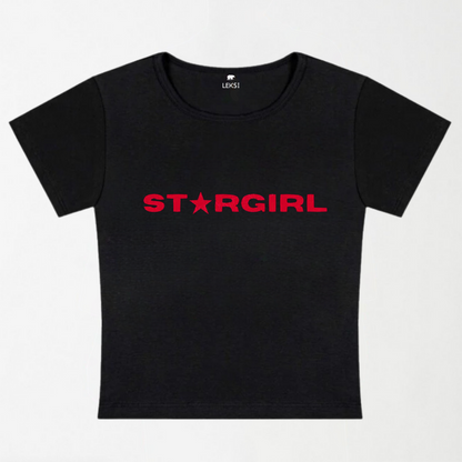 Red Stargirl Y2K Baby Tee