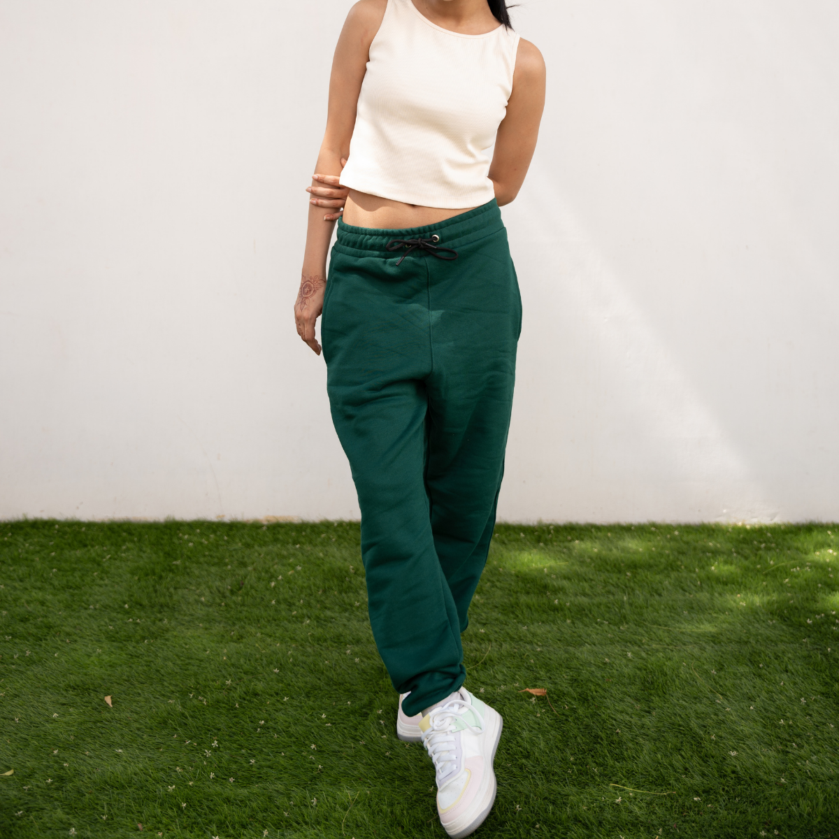Matcha Green Unisex Terry Sweatpants (Summer-Friendly)