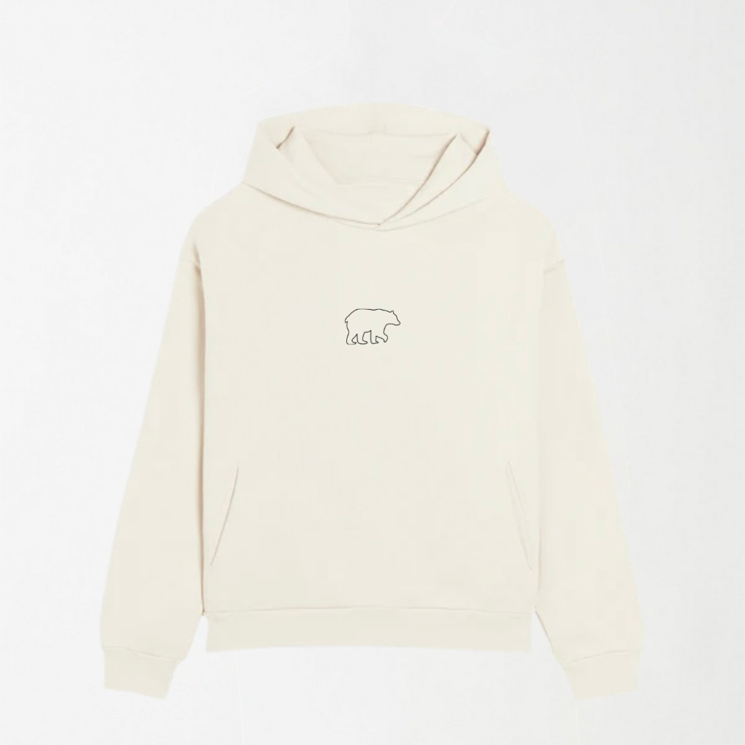 LEKSI Black Outlined Bear - Graphic Hoodie