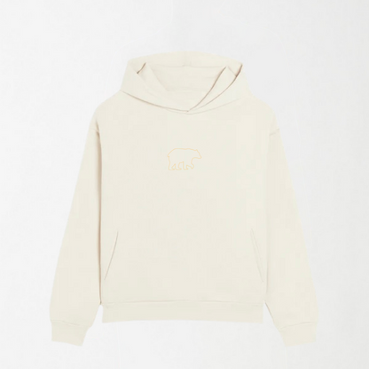 LEKSI Beige Outlined Bear - Graphic Hoodie