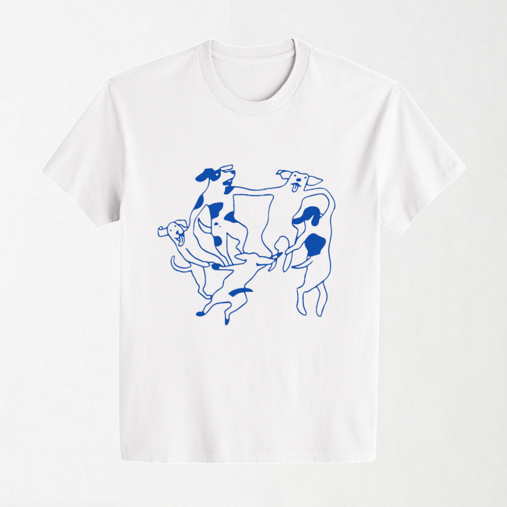 Dancing Dogs - Round Neck Unisex T Shirt