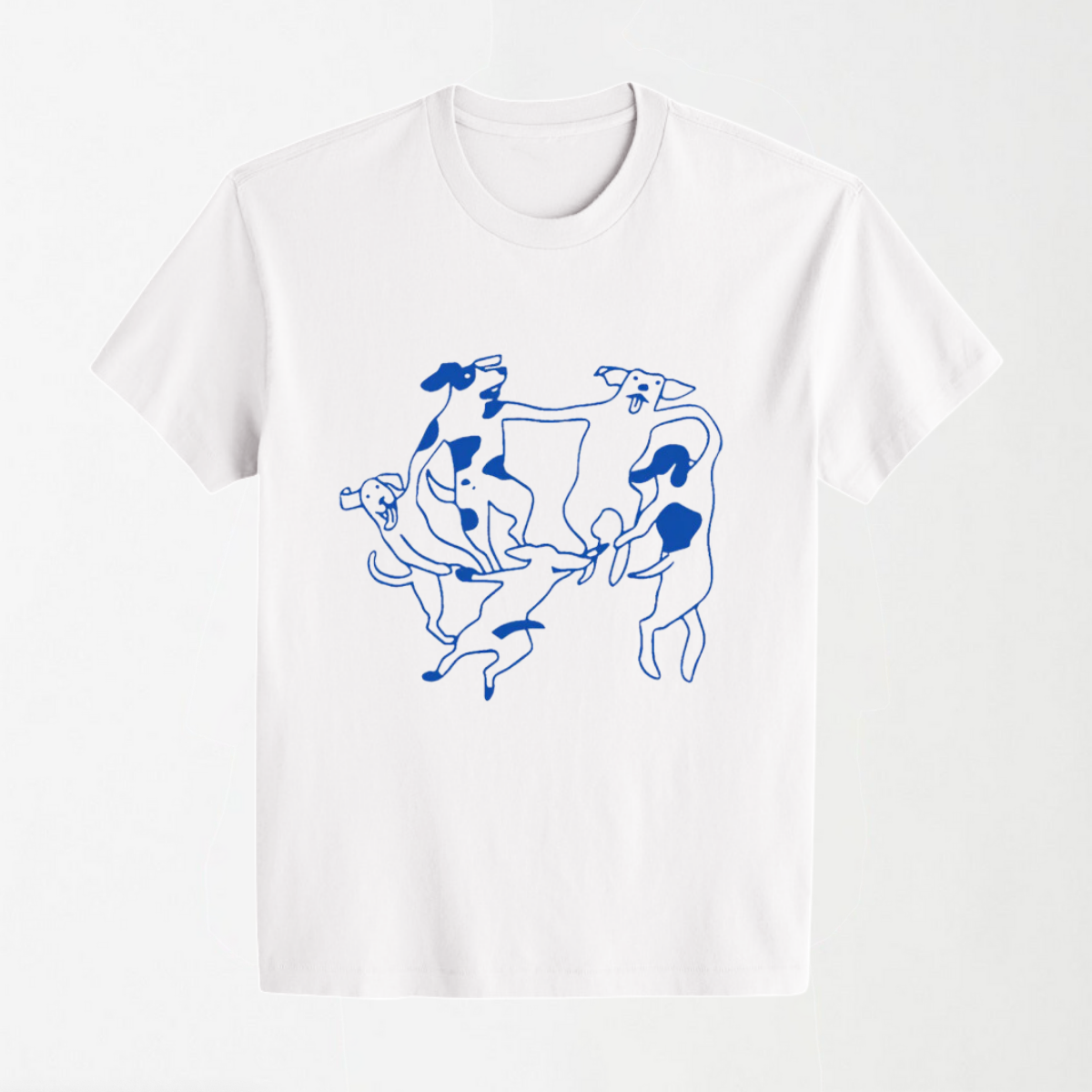 Dancing Dogs - Round Neck Unisex T Shirt