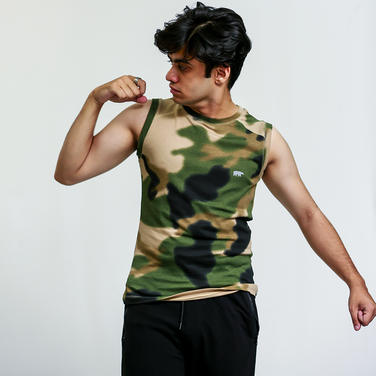 Army Print Tank Top