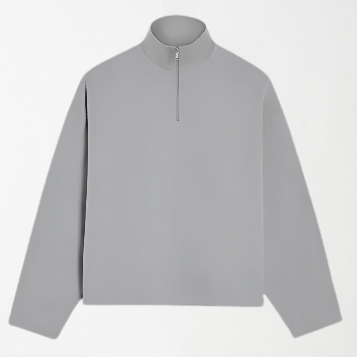 Grey Unisex Interlock Quarter Zip Top