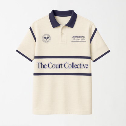 Match Point Navy Blue & White Polo - Unisex