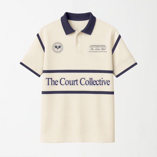 Match Point Navy Blue & White Polo - Unisex