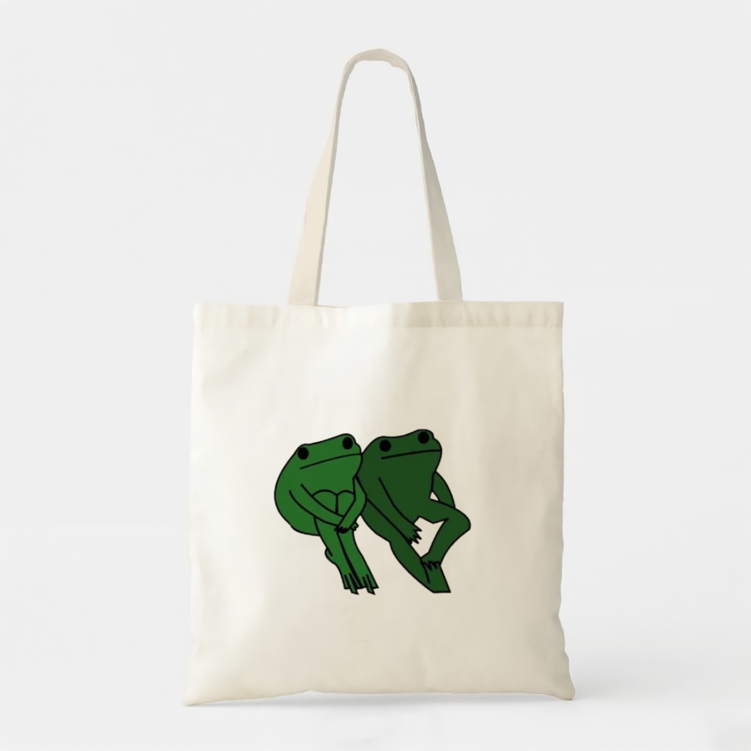 Frog Pepe - White Cotton Tote Bag