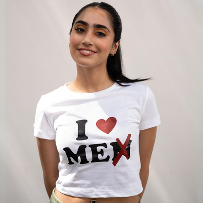 Love Me Not Men Y2K Baby Tee