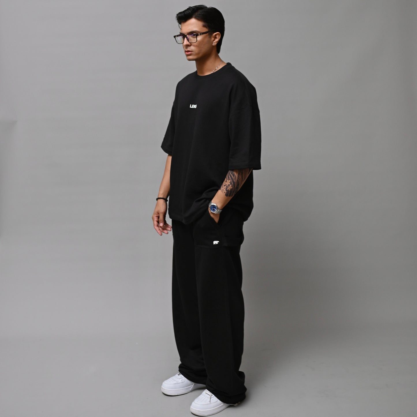 Coal Black Terry Co-ord Set