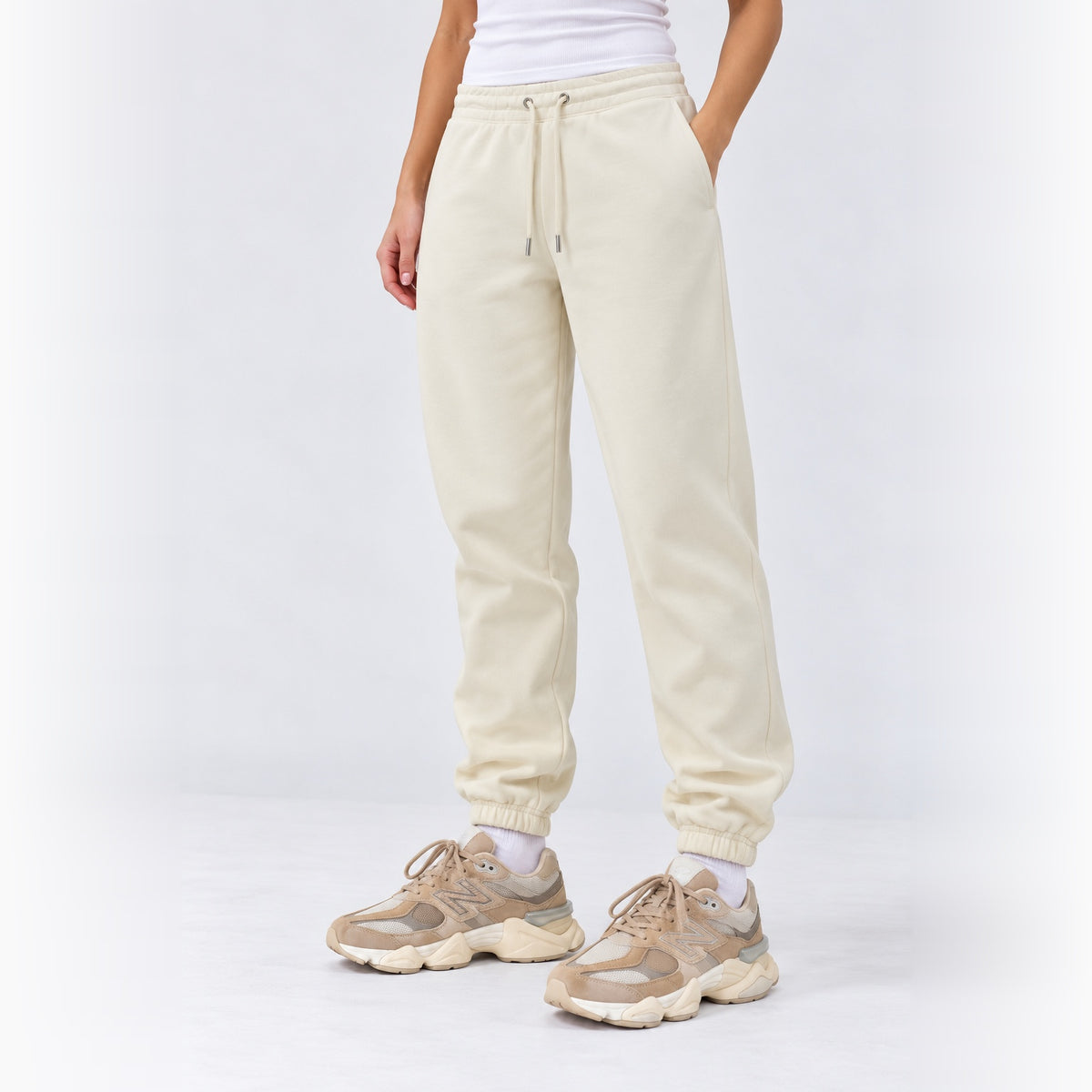 Off White Unisex Sweatpants - French Terry (Summer-Friendly)