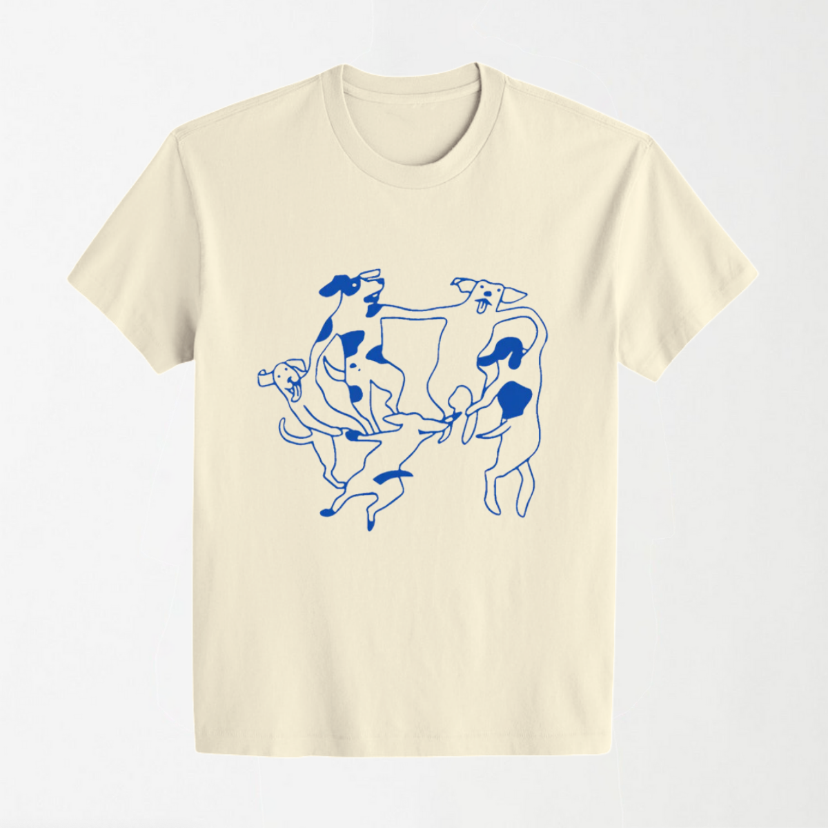 Dancing Dogs - Round Neck Unisex T Shirt