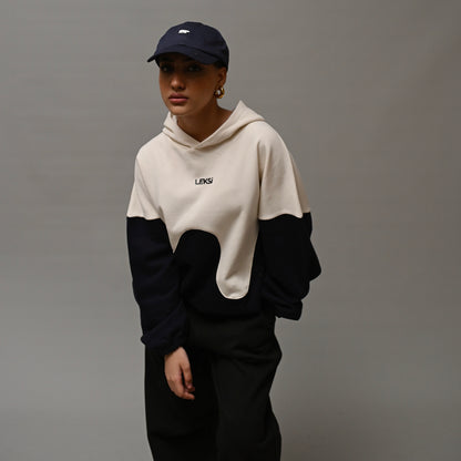 Navy Wavy Drippy Unisex Hoodie