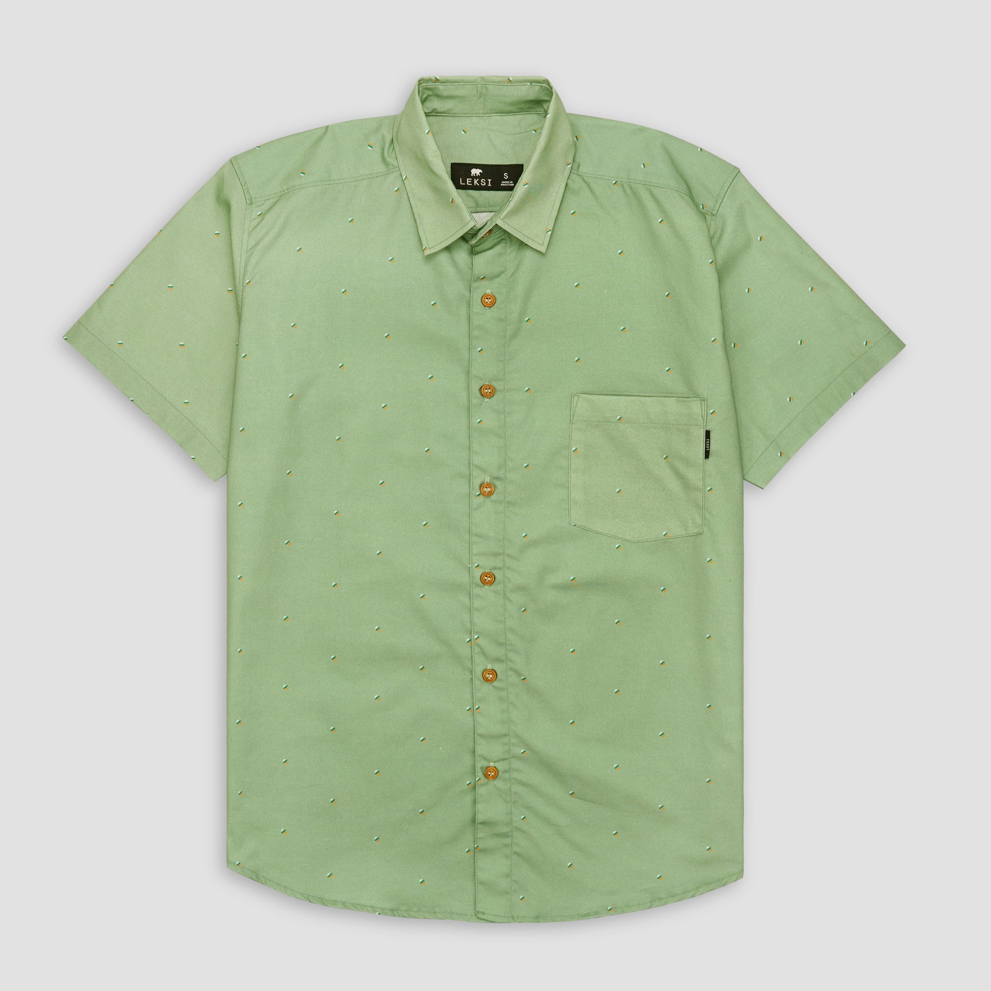 Avocado Green Speckled Button Down