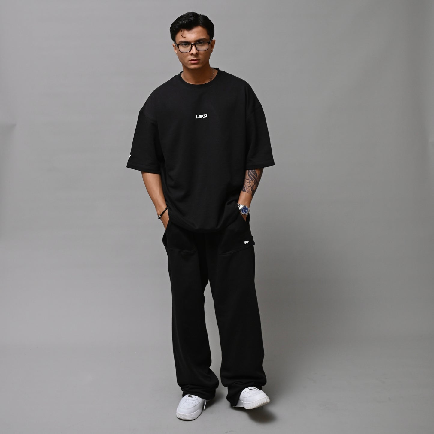 Coal Black Terry Co-ord Set