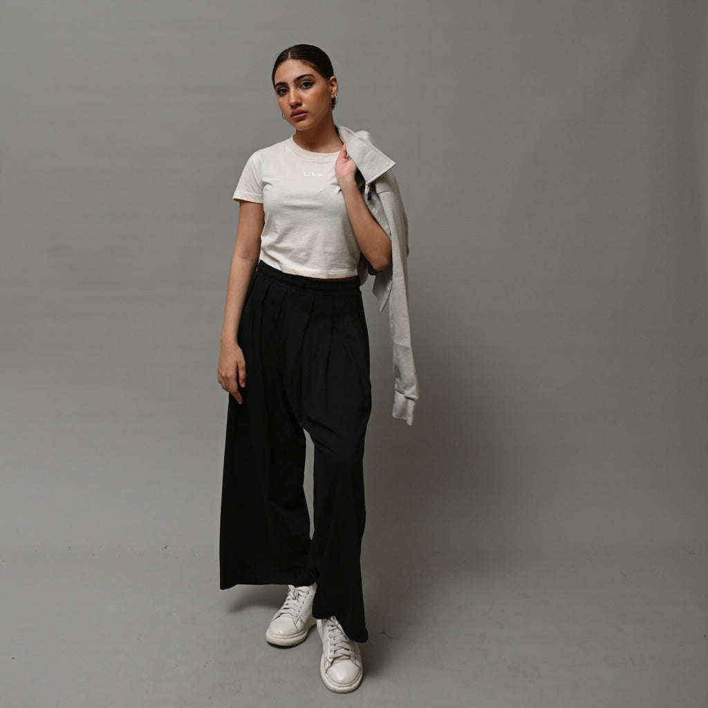 Black Baggy Pleated Pants