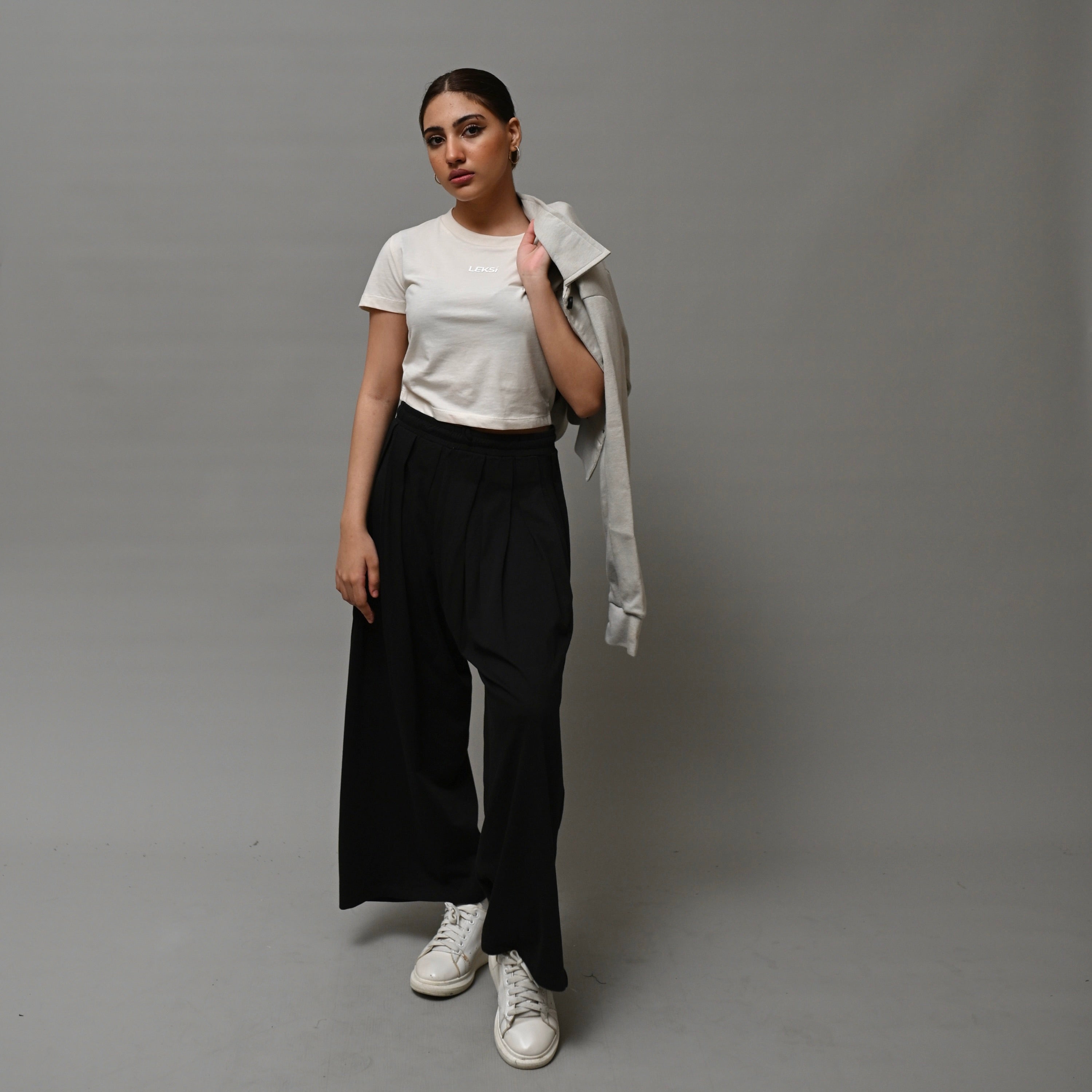 Black Baggy Pleated Pants