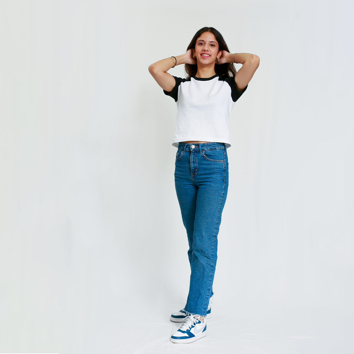 Black and White Raglan Baby Tee