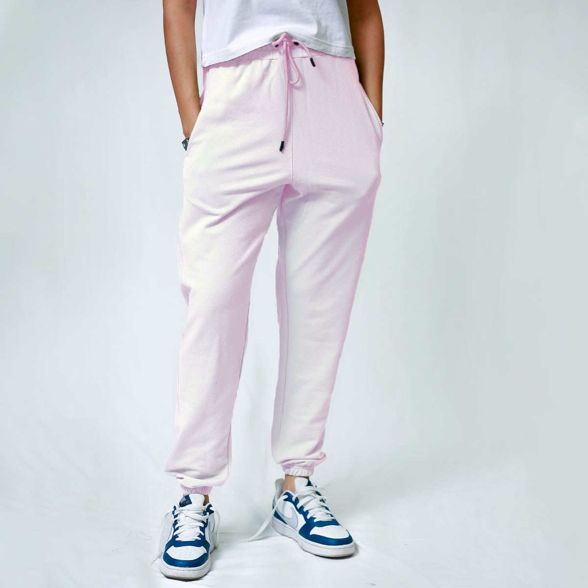 Baby Pink Unisex Fleece Sweatpants (Winter-Friendly)