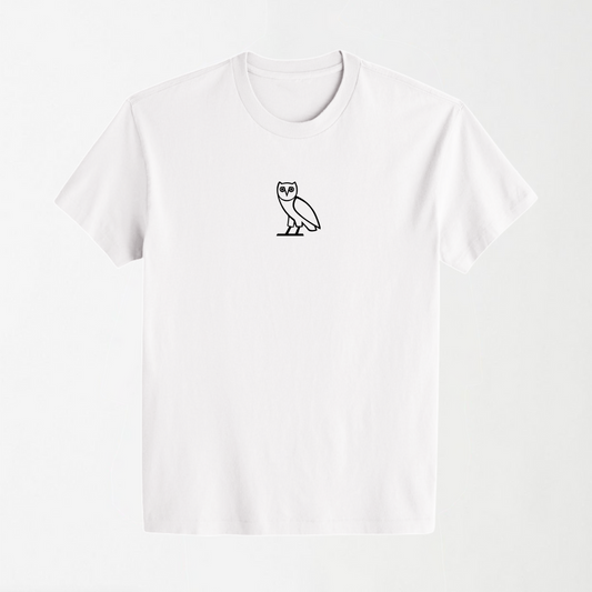 OVO (Black Owl) - White Round Neck Unisex T-Shirt
