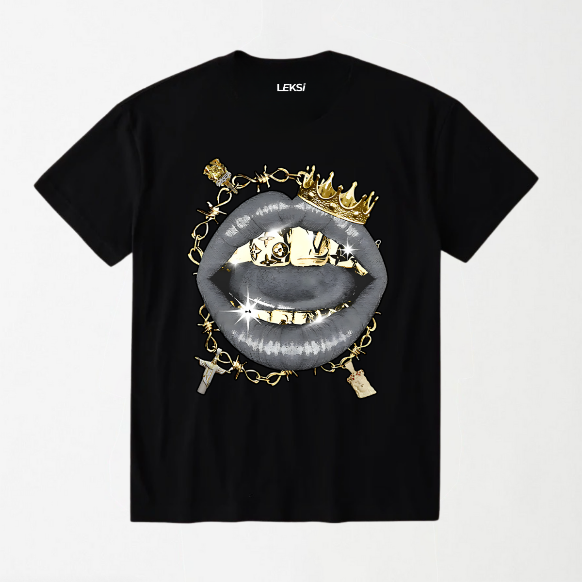 Black Gold Vintage Grills - Round Neck Unisex T Shirt