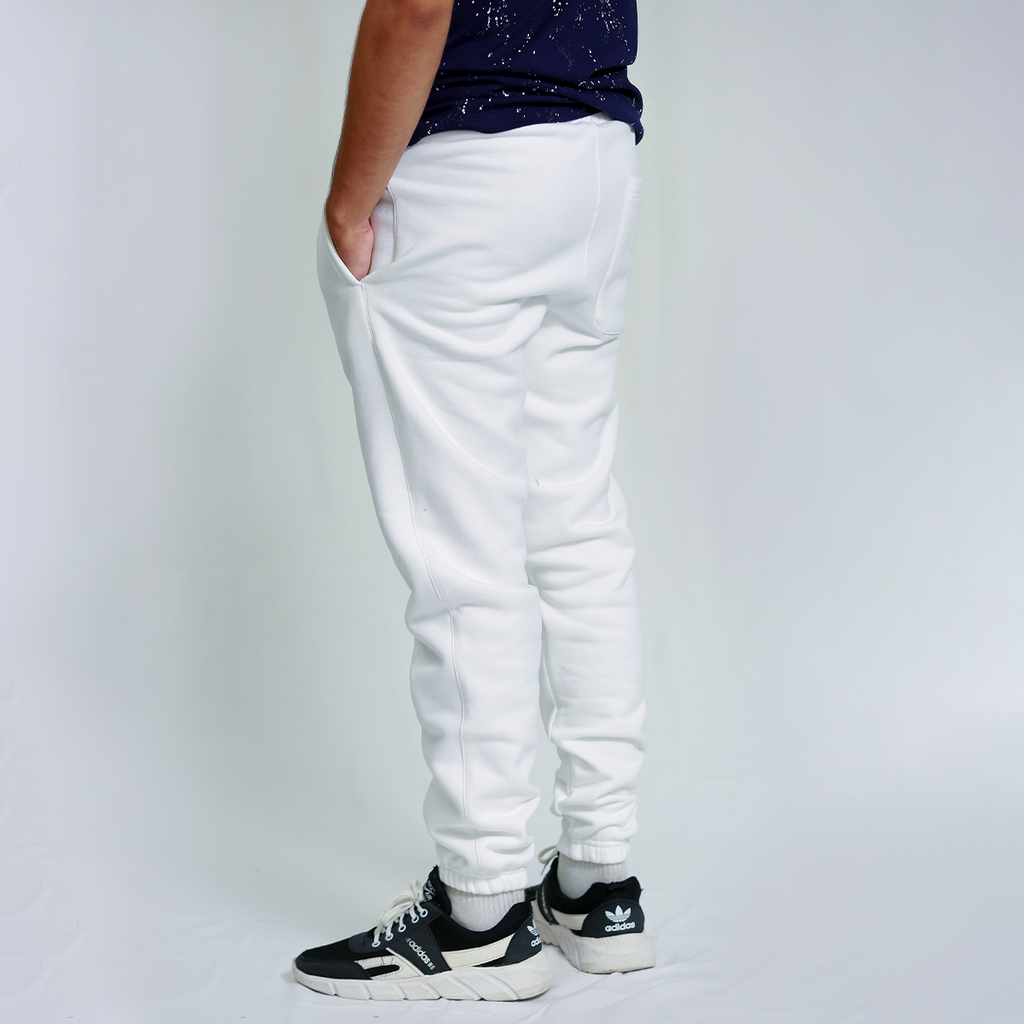White Unisex Sweatpants - Fleece (Winter-Friendly)
