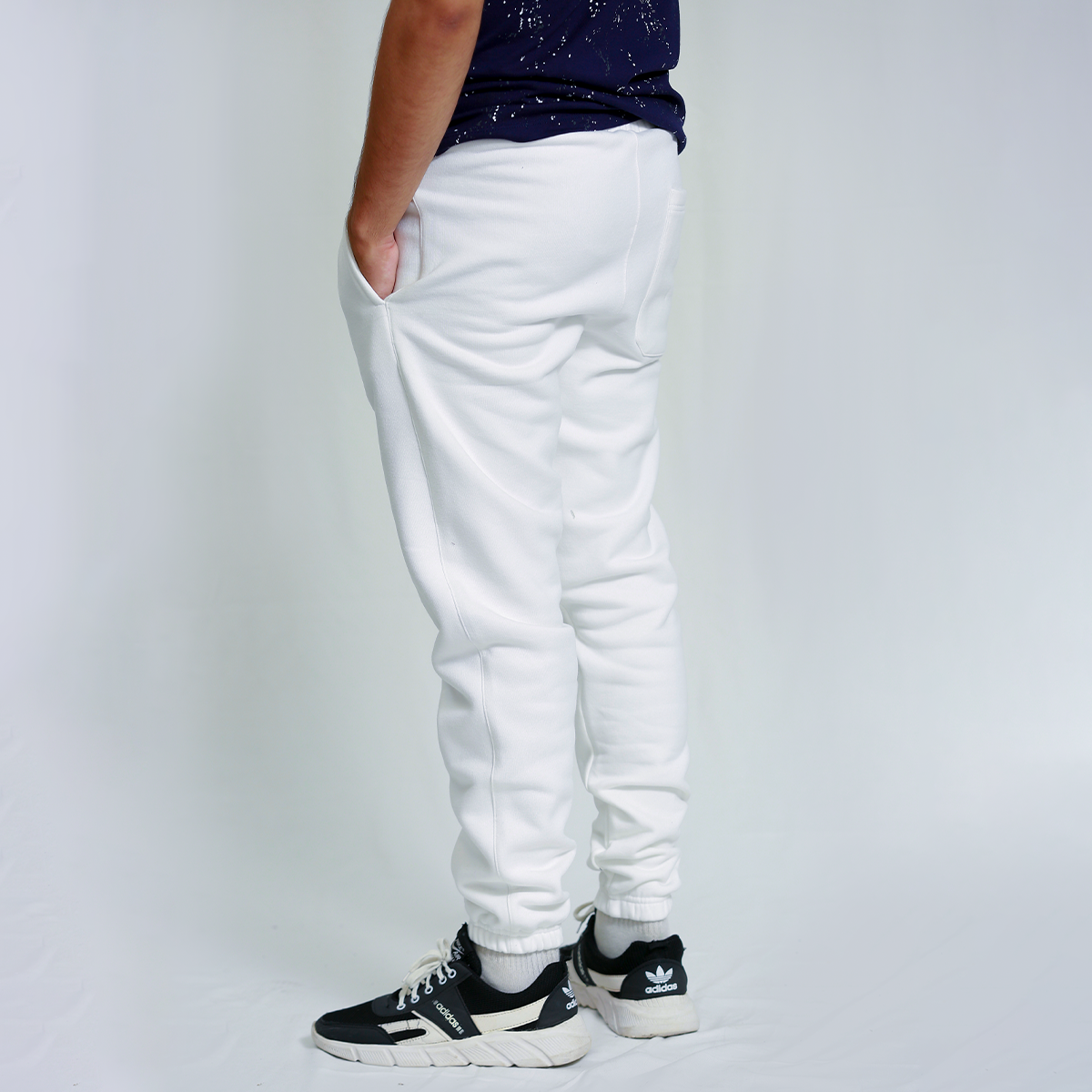White Unisex Sweatpants - Fleece (Winter-Friendly)