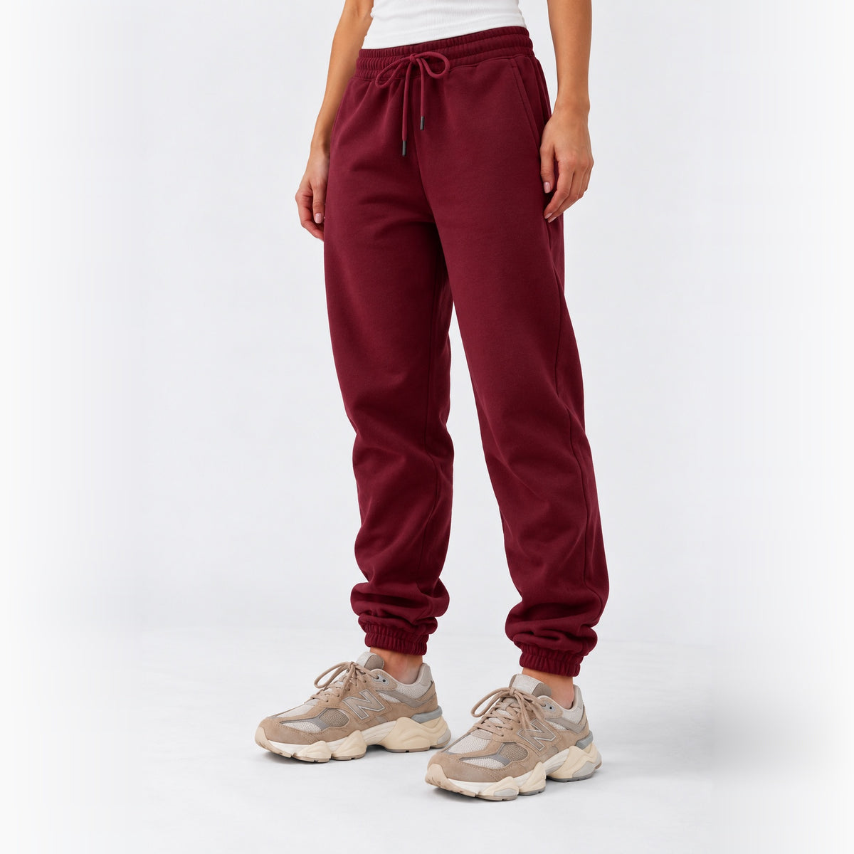 Deep Burgundy Unisex Sweatpants - Fleece (Winter-Friendly)