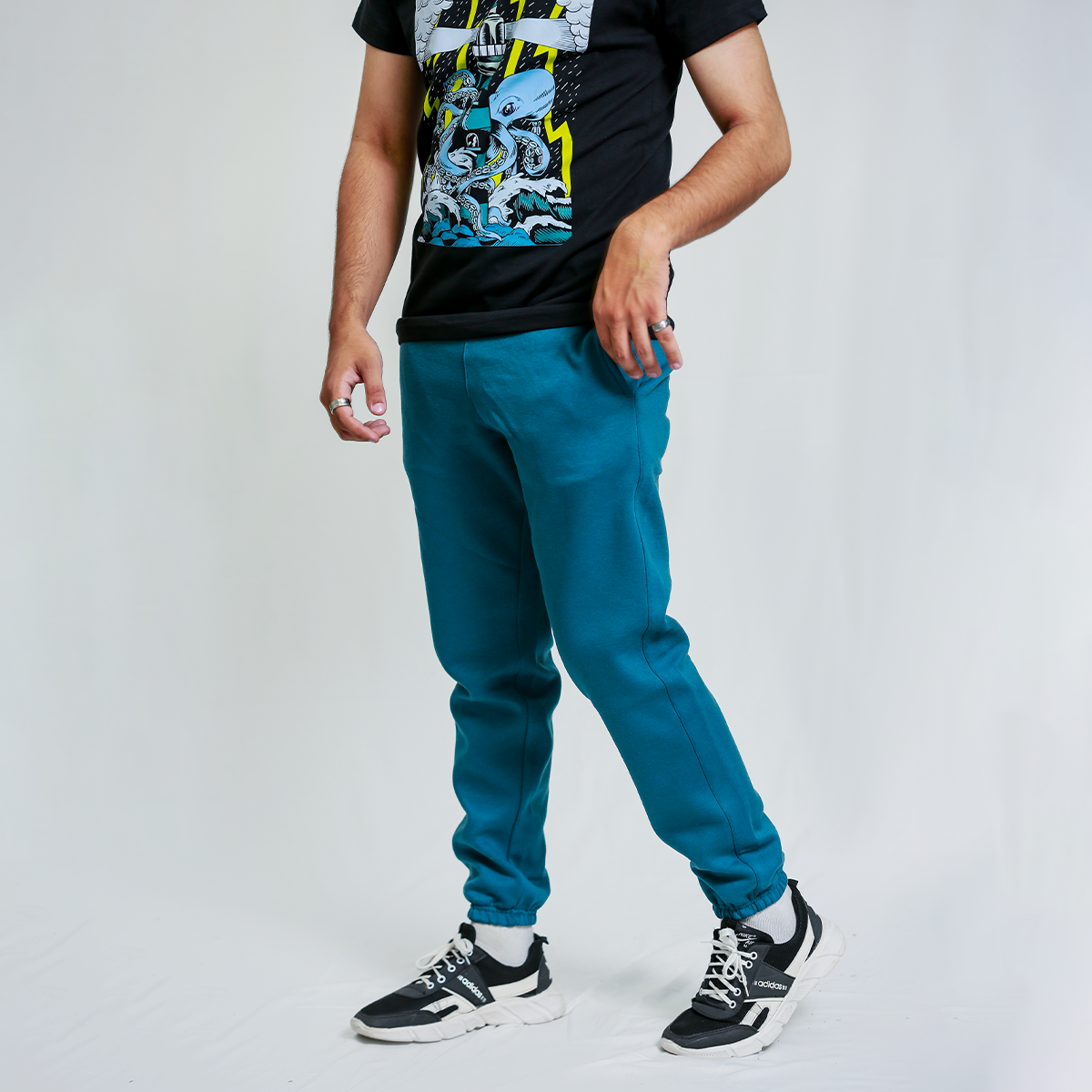 Sea Blue Unisex Fleece Sweatpants (Winter-Friendly)