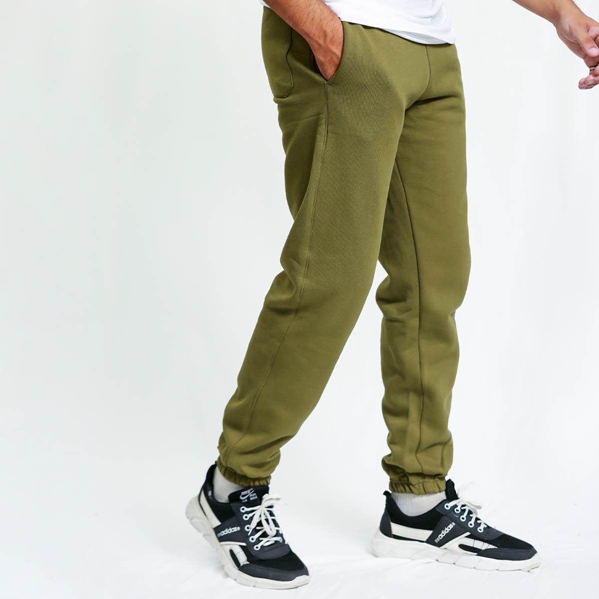 Dark Olive Fleece Unisex Sweatpants (Winter-Friendly)