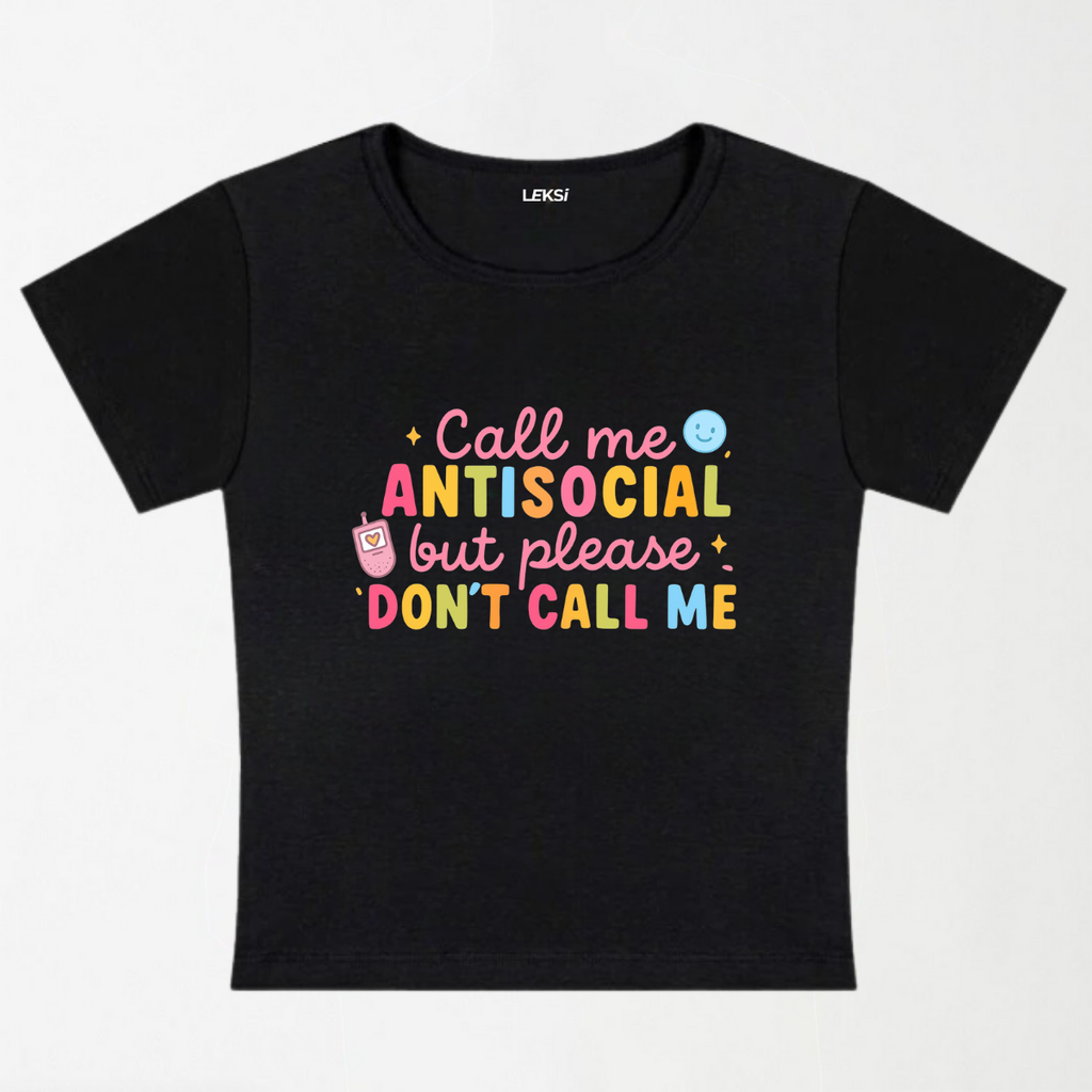 Call Me Anti-Social Y2K Baby Tee