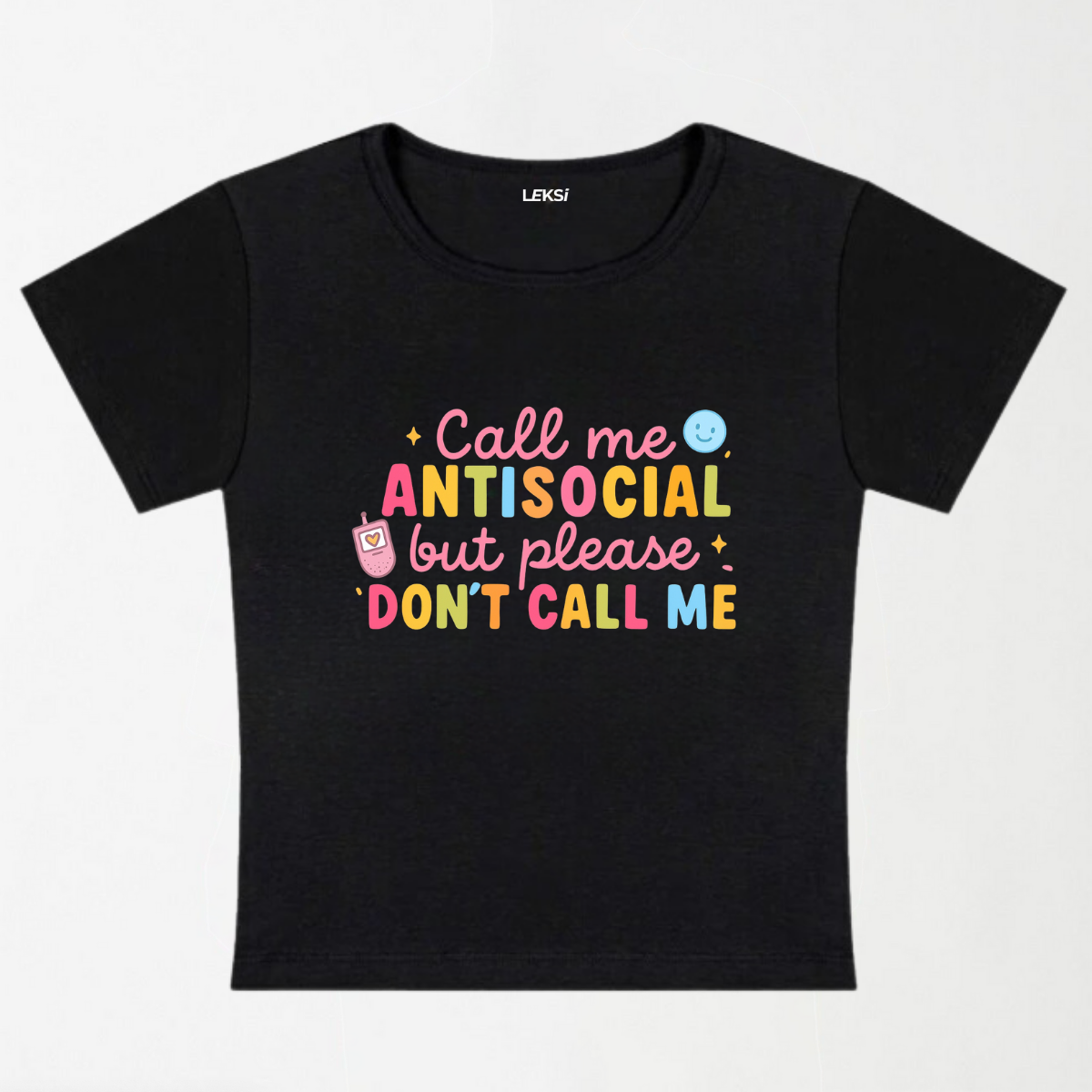 Call Me Anti-Social Y2K Baby Tee