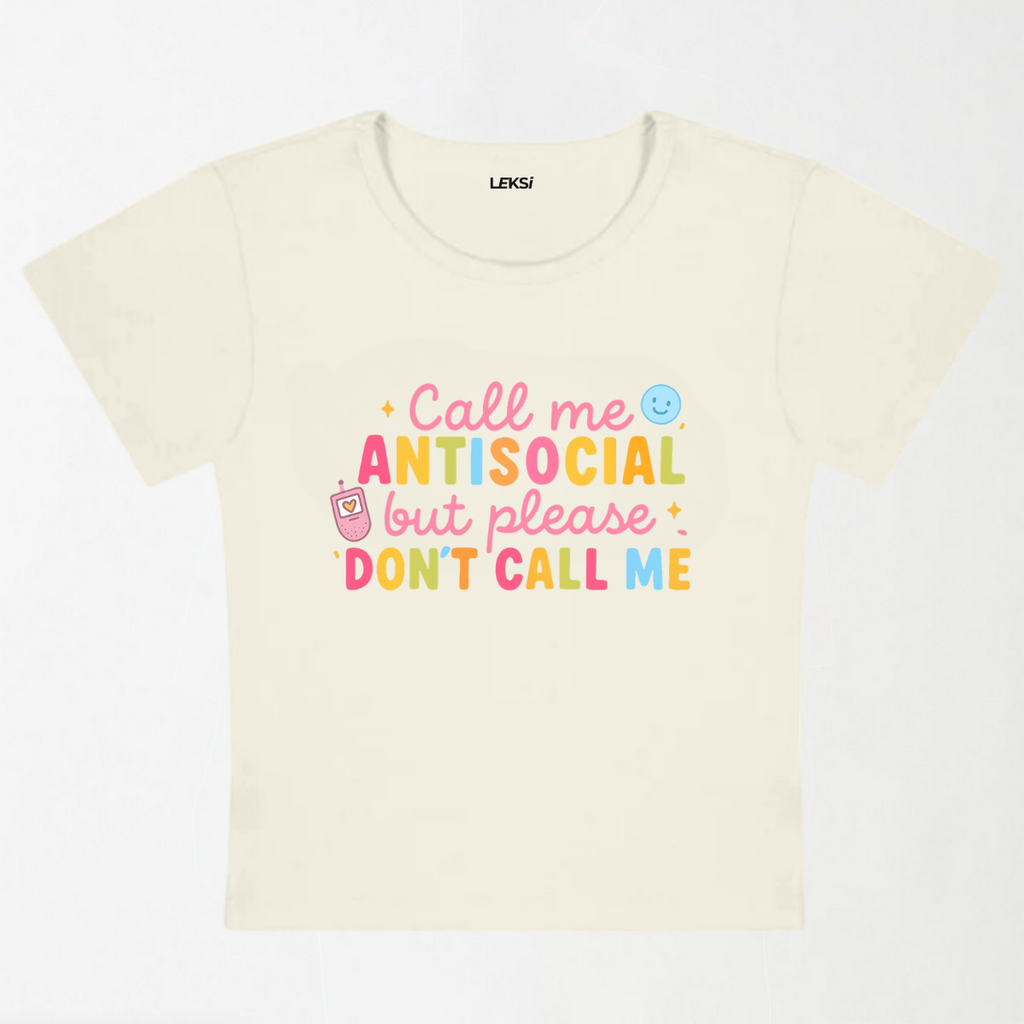 Call Me Anti-Social Y2K Baby Tee