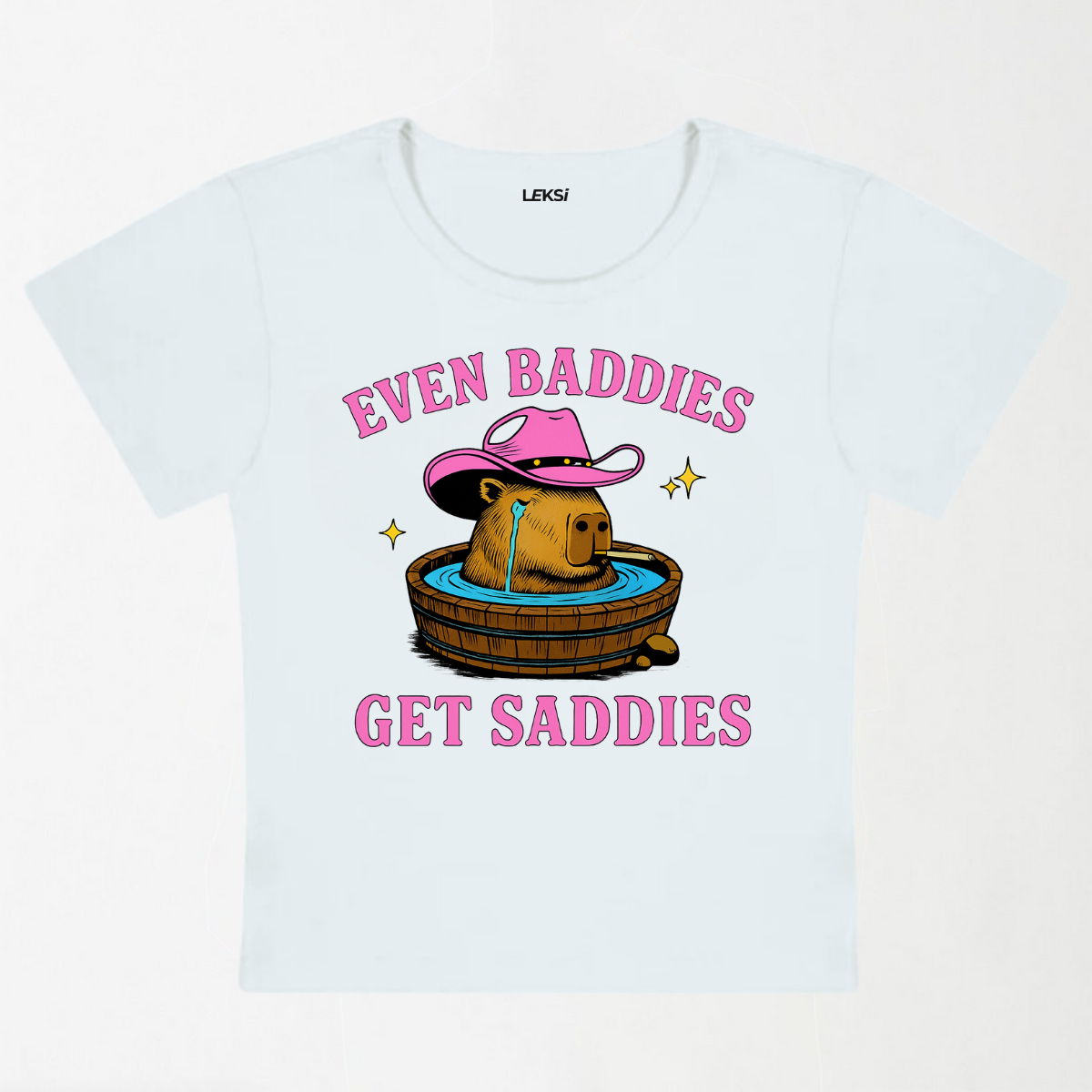 Capybara Get Saddies Y2K Baby Tee