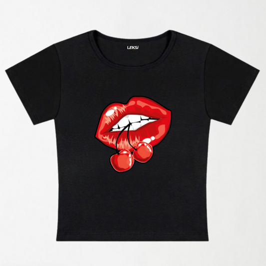 Cherry Lips Y2K Baby Tee