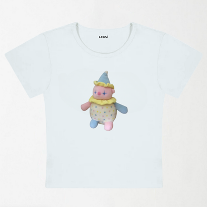 Clowncore Stuffie Y2K Baby Tee