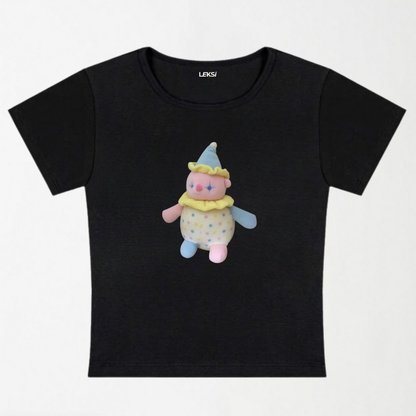 Clowncore Stuffie Y2K Baby Tee