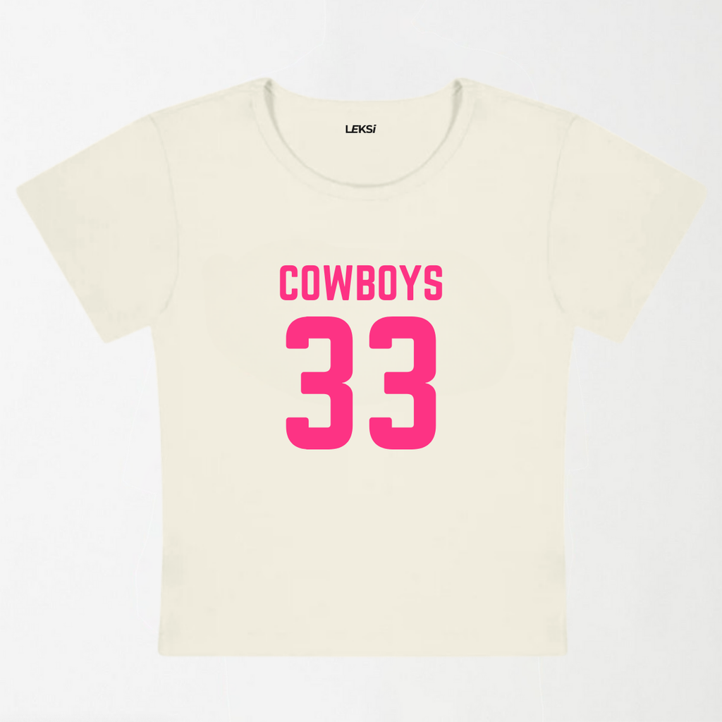 Cowboys 33 Y2K Baby Tee