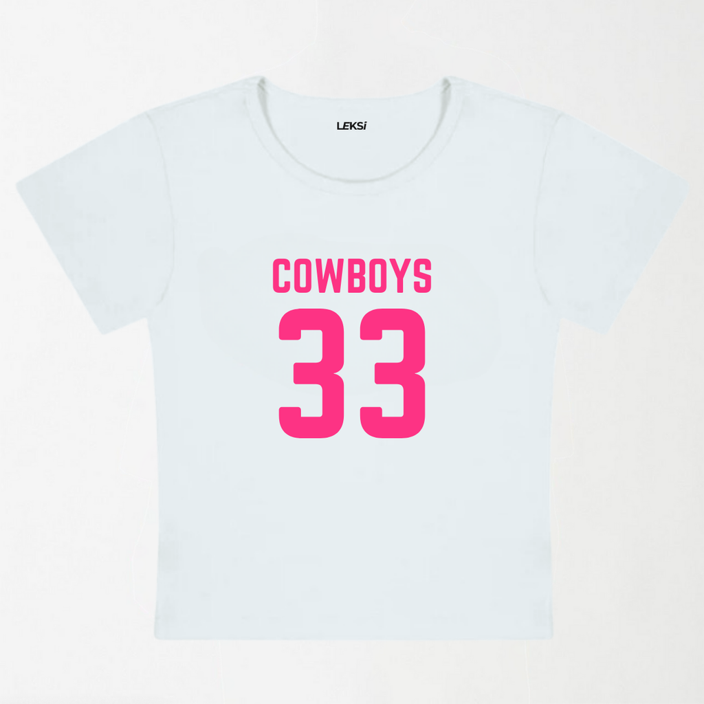 Cowboys 33 Y2K Baby Tee