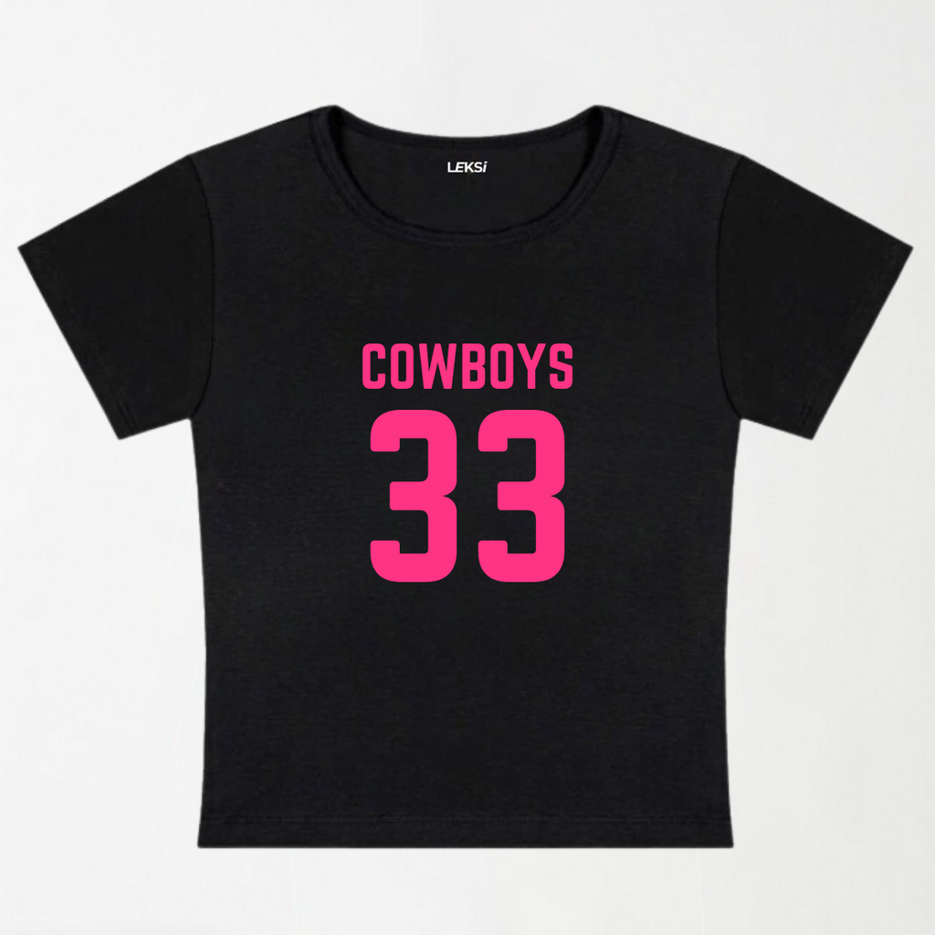 Cowboys 33 Y2K Baby Tee