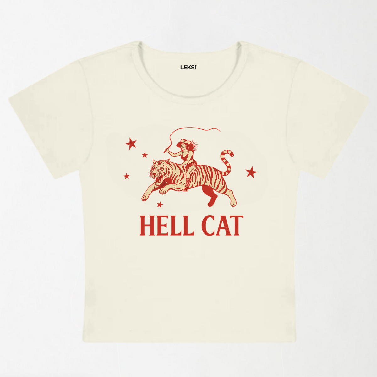 Cowgirl Hell Cat Y2K Baby Tee