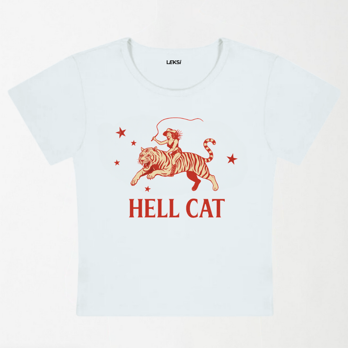 Cowgirl Hell Cat Y2K Baby Tee